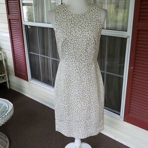 J. CREW‎ Elegant Cream Leopard Sheath  Print Dress
